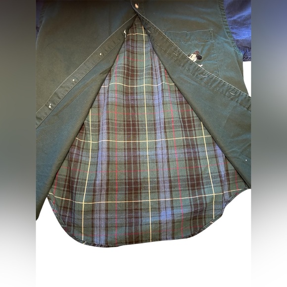 Vintage Disney Store Mickey Mouse Button Up Collar Shirt Green Blue Plaid - Picture 3 of 6